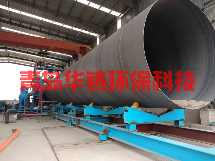 大型圓鋼外壁除銹機施工現場圖 大型圓鋼外壁除銹機施工現場圖